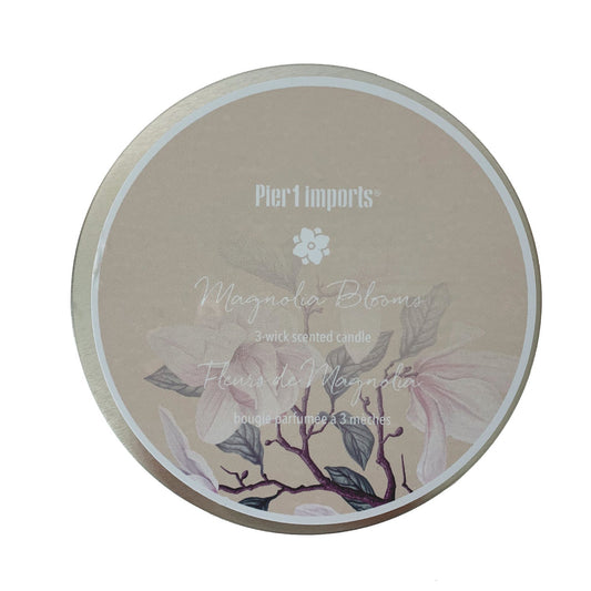 Pier 1 Magnolia Blooms 14oz Filled 3-Wick Candle