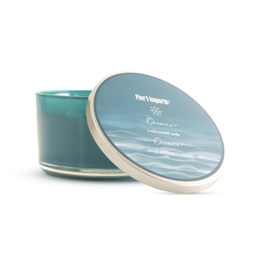 Pier 1 Oceans Filled 3-Wick Candle