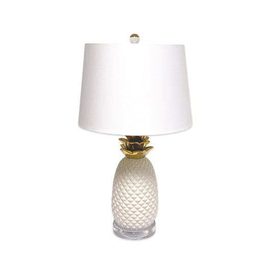 Pier 1 Pineapple White And Gold Ceramic Table Lamp